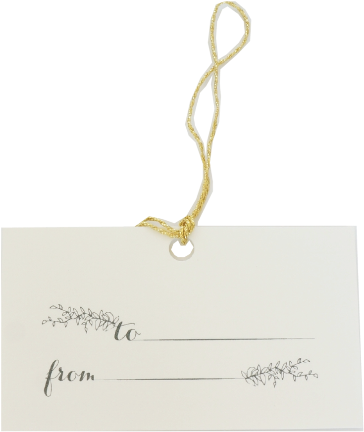 Download Holiday Gift Tag Evergreen And Gold Calligraphy Style Chain