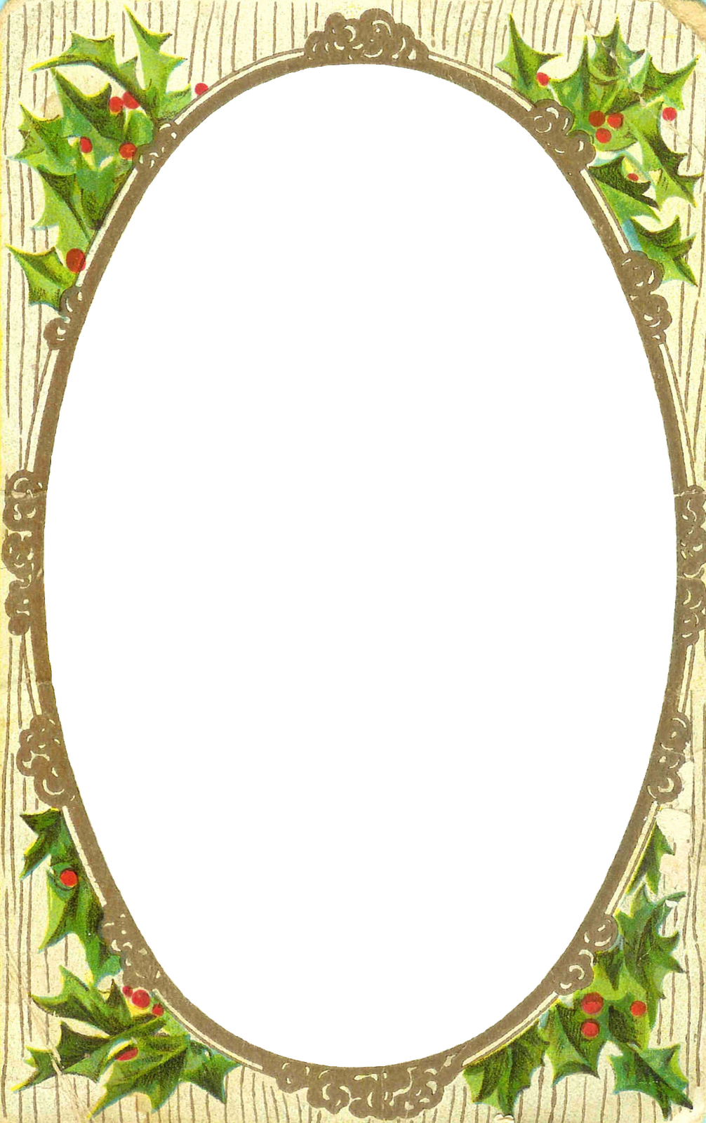 Graphic From A Vintage Christmas Postcard Can Be Used - Vintage Christmas Border Png (1006x1600), Png Download
