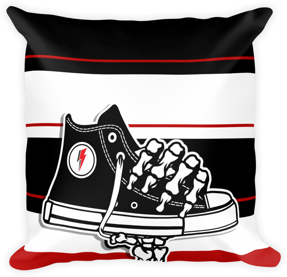Skeleton Hand Grabbing High Top Sneaker Throw Pillow - High-top (1000x1000), Png Download