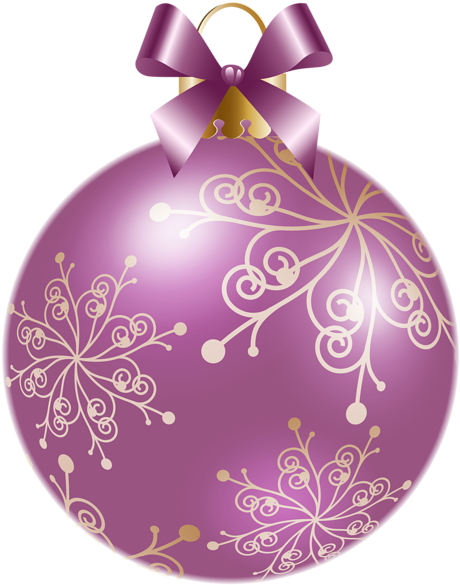 Christmas Soft Violet Ball Png Clipart Image - Christmas Ball Purple Png (471x600), Png Download
