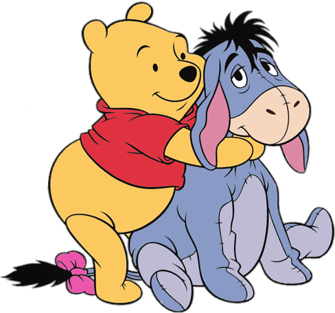 Download - Winnie The Pooh Hugging Eeyore (497x464), Png Download