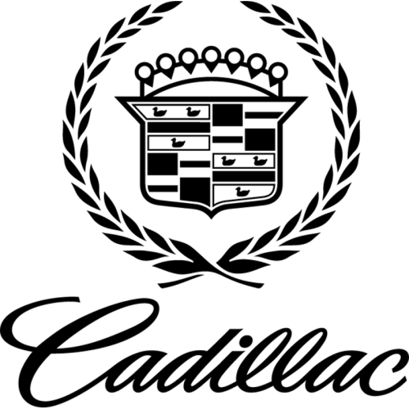 Cadillac Emblem Decal Sticker - Cadillac Logo Black And White (800x800), Png Download