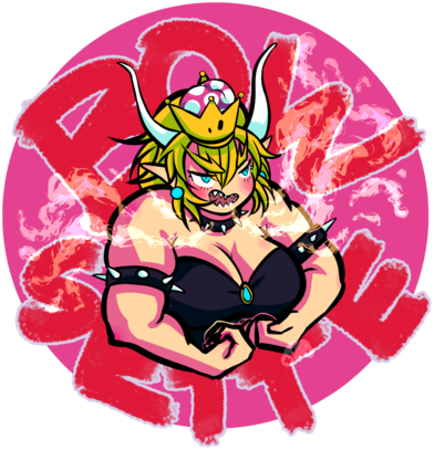 A Girl Looking Like A Crossover Of Bowser And Princess - Bowsette (392x407), Png Download