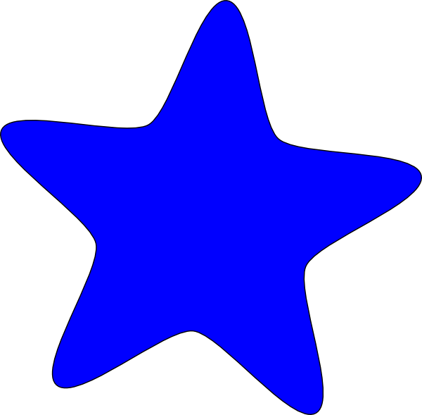 Blue Star Clip Art At Vector Clip Art Online Royalty - Blue Star Clipart (594x595), Png Download