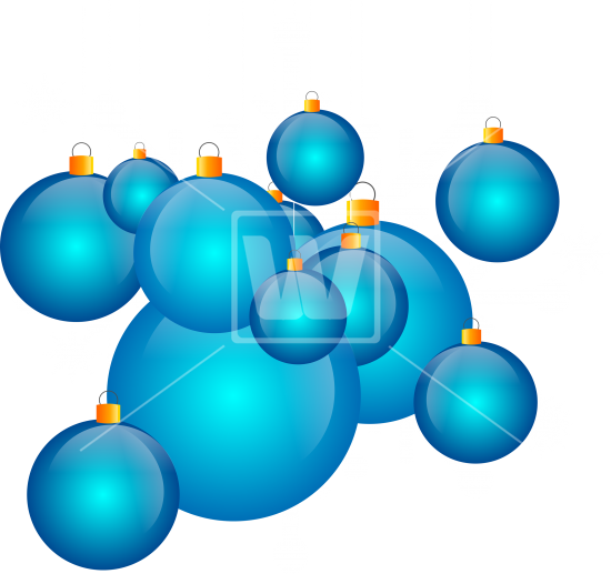 Blue Christmas Ornaments - Christmas Day (550x517), Png Download