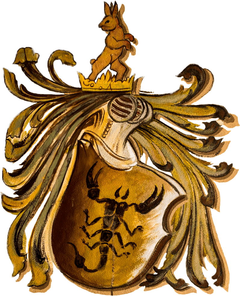 Coat Of Arms Zodiac Sign Scorpio - Glass Fronted Antique Bronze Heraldic Scorpio Cabochon (948x1280), Png Download