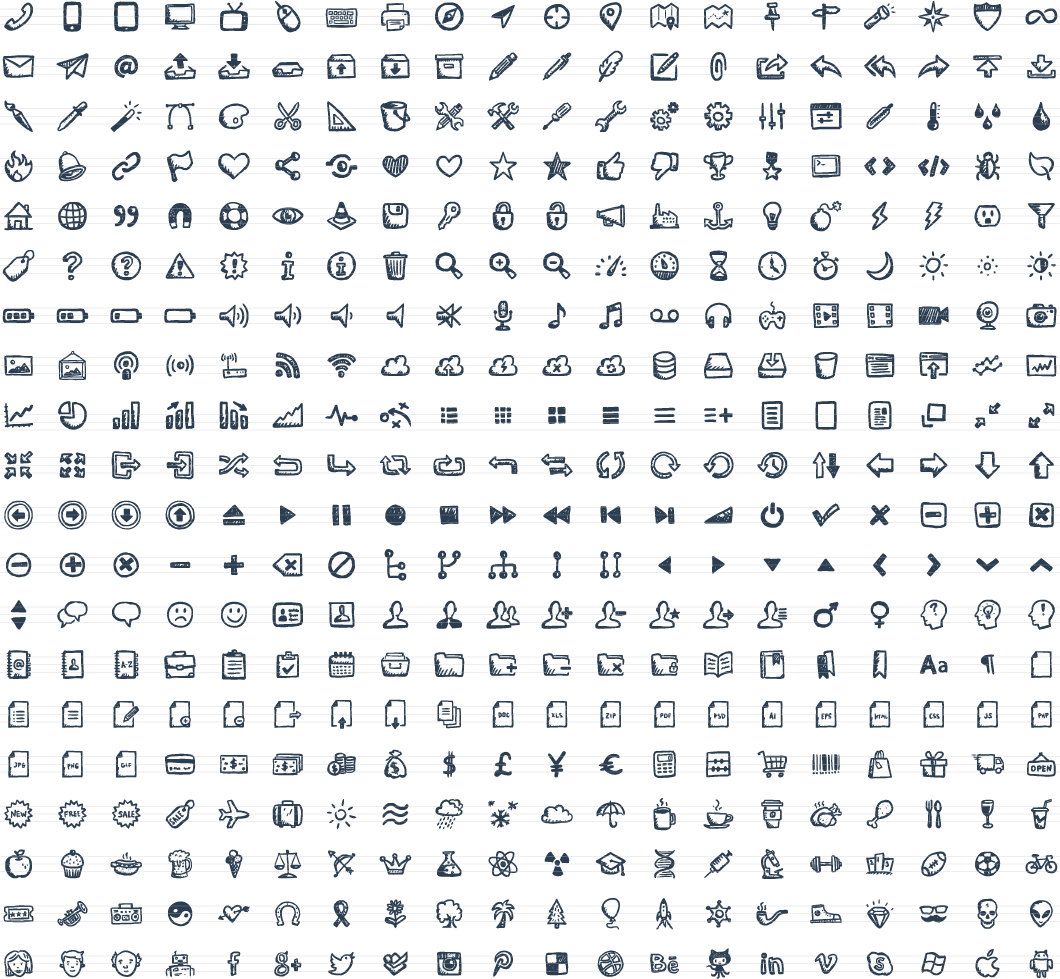 Jolly Icons 400 Hand-drawn Vector Icons - Word Search Pronouns (1060x979), Png Download