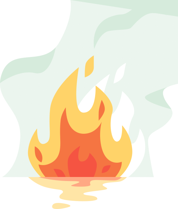 Matcha Burns Calories - Flame (585x686), Png Download