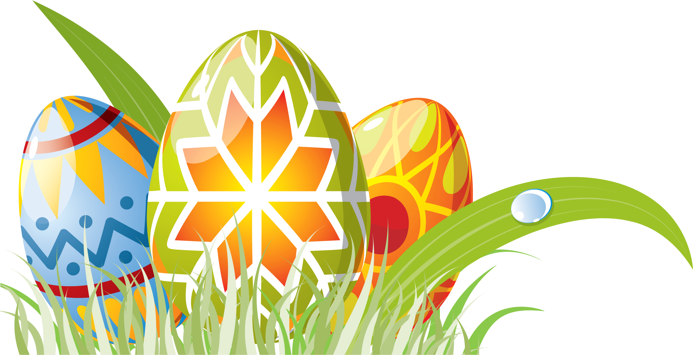 Easter Eggs And Grass Clipart (2448x1357), Png Download