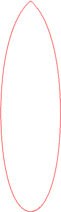Outline - Surfboard Shape Outline (282x543), Png Download