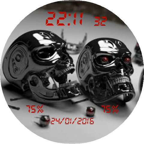 Terminator - 1080p Wallpaper Hd Skulls (480x480), Png Download