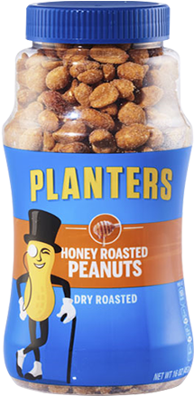 플랜터스-허니로스트2 - Planters Honey Dry Roasted Peanuts - 16oz (580x580), Png Download