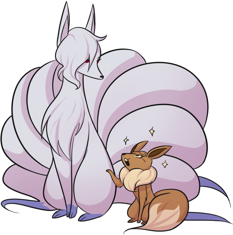 Sequia The Ninetales And Cotton The Eevee (1280x1024), Png Download