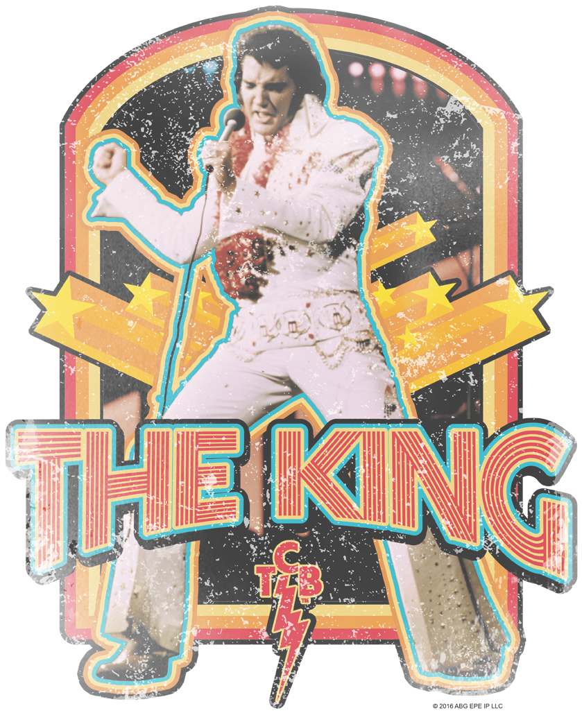 Elvis Presley Distressed King Men's Regular Fit T-shirt (850x1074), Png Download