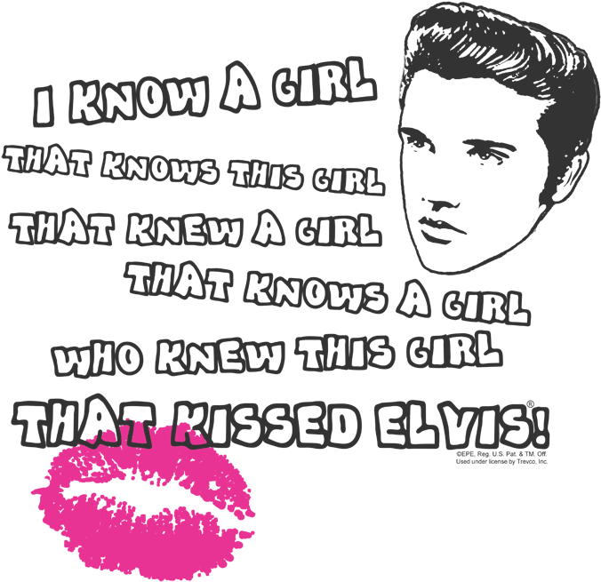 Elvis Presley Kissed Elvis Men's Regular Fit T-shirt (680x666), Png Download