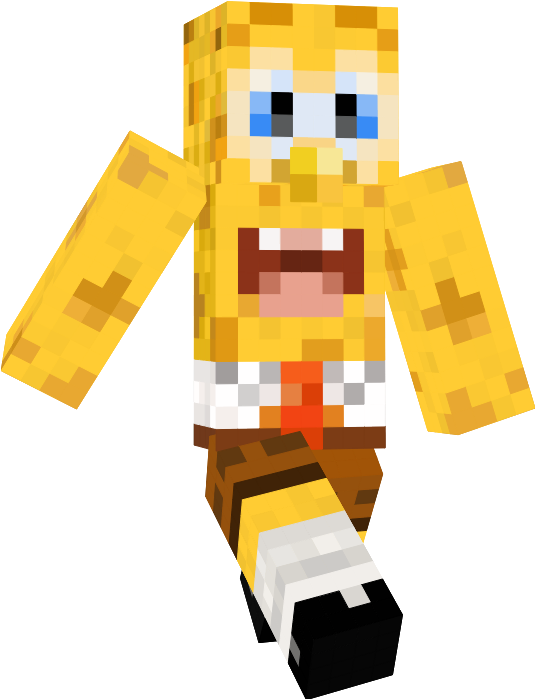Reply To This If You Have Any Spongebob Minecraft Skin (534x717), Png Download