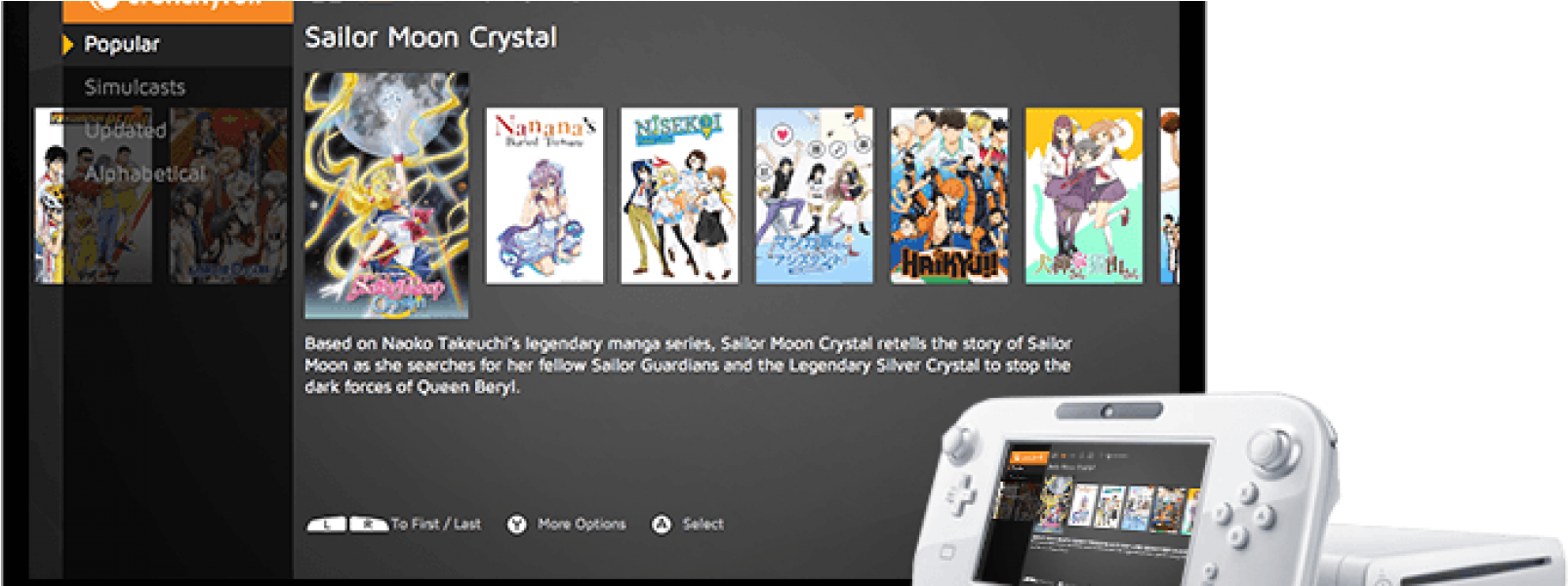 Crunchyroll Now Available For Wii U (1620x600), Png Download