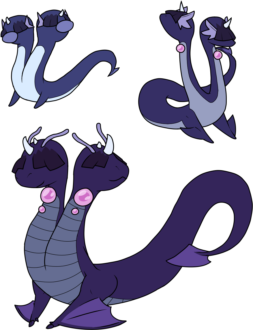 I Made The Dratini Line Into Dragon/ground Types (1076x1292), Png Download