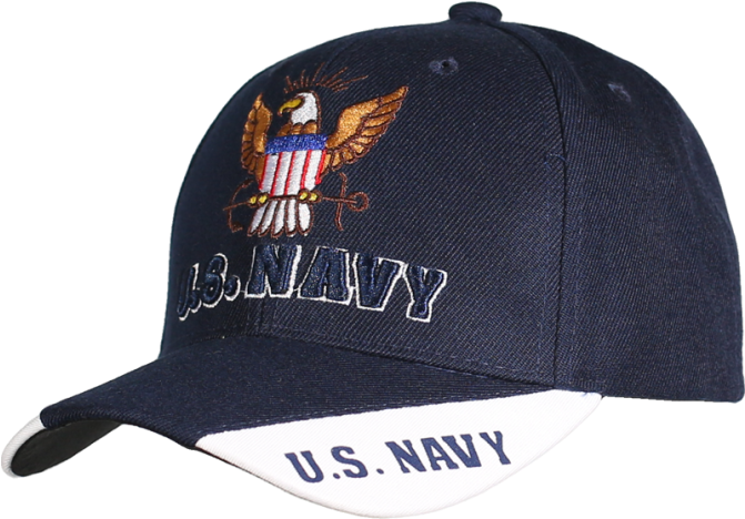 08562 - U - S - Navy Emblem Caps - 3-way Style - Navy (670x670), Png Download