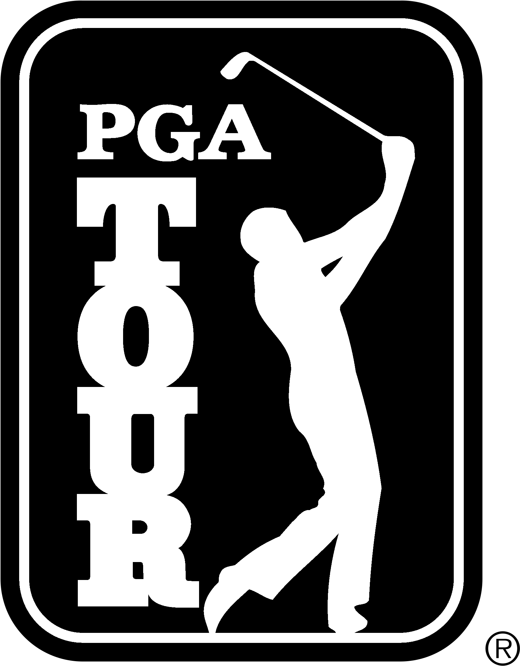 Pga Tour Logo Black And White (2400x2400), Png Download
