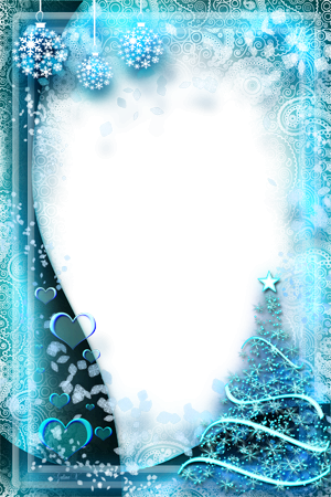 Neon Light Of Magic Winter - กรอบ รูป สี ฟ้า (300x450), Png Download