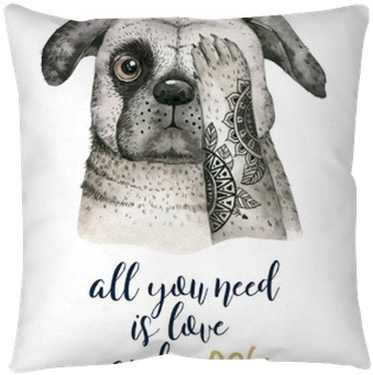 Watercolor Closeup Portrait Of Cute Dog - Dog (400x400), Png Download