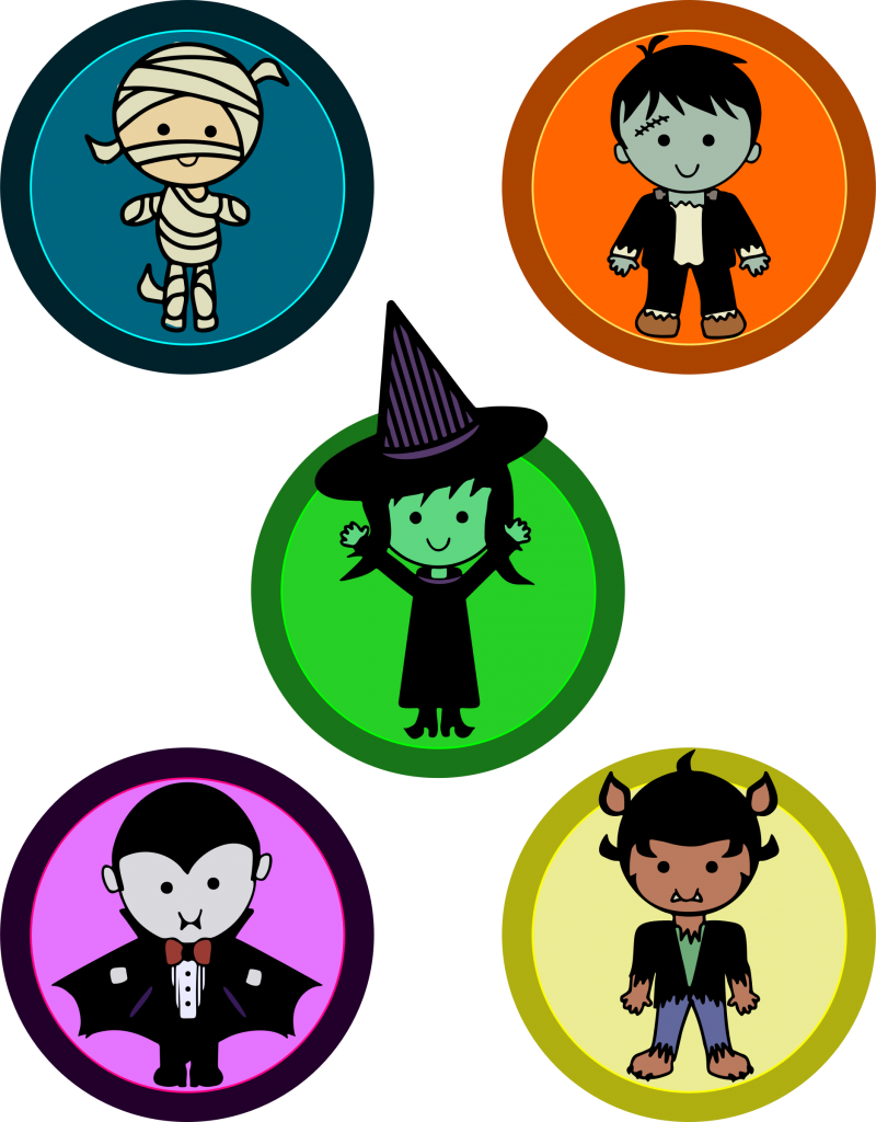 Cute Halloween Vector Free Transparent - Cute Halloween Monster (800x1024), Png Download