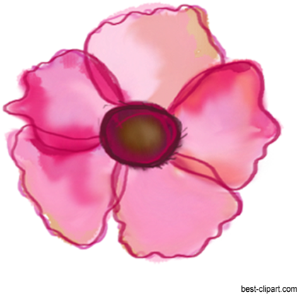Bright Pink Png Flower Clip Art - Portable Network Graphics (450x432), Png Download
