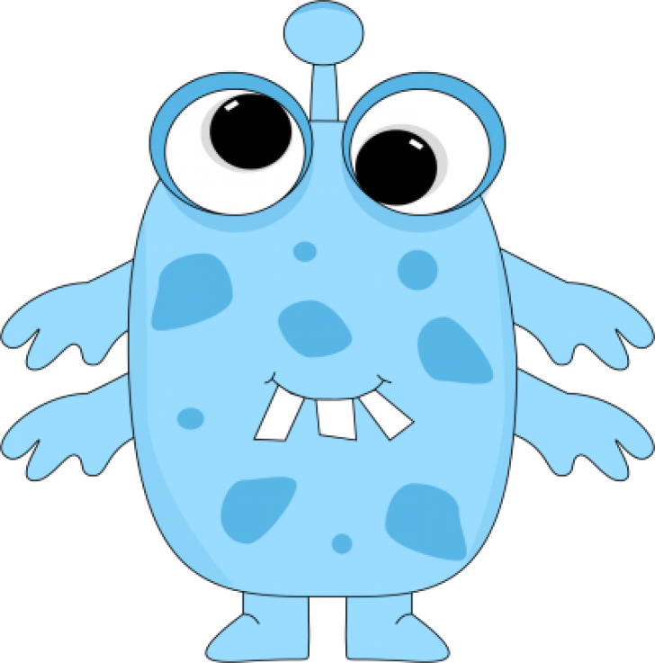 Clip Library Download Free Cute Clip Art Blue Image - Monster Clipart (400x405), Png Download