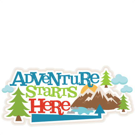 Adventure Starts Here Title Svg Scrapbook Cut File (432x432), Png Download