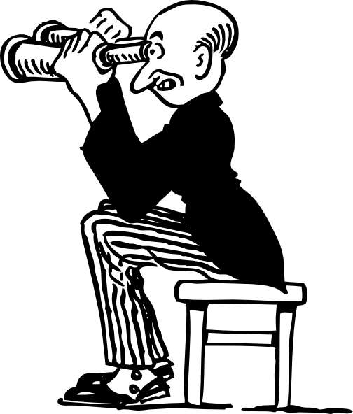 Others Say That They See A Huge Seal Like Figure With - Person With Binoculars Clipart (504x592), Png Download