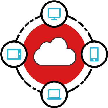 Graphic Of A Cloud Icon Surrounded By Different Electronic - Circle (500x380), Png Download