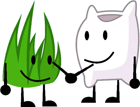 Grassy And Pillow Shaking Hands - Bfdi Shaking Arms (552x414), Png Download