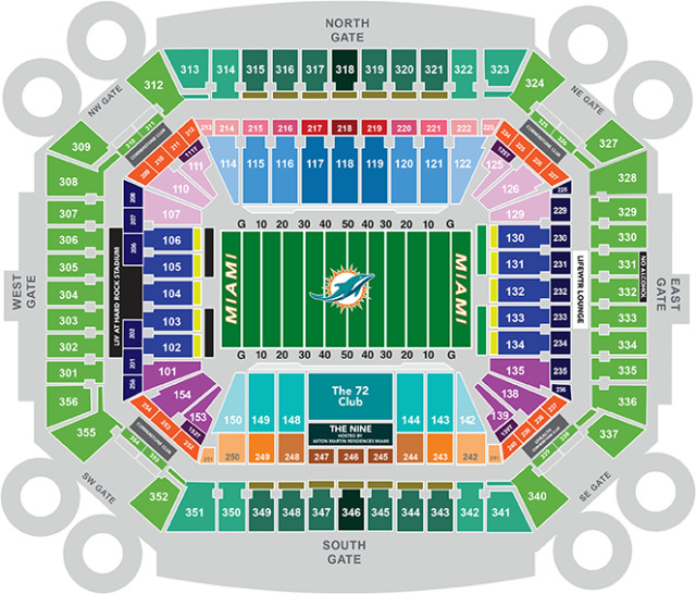 4 Upper Level Tickets 12/2 Buffalo Bills At Miami Dolphins - Hard Rock Stadium (640x546), Png Download