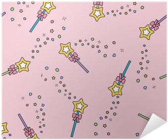 Magic Wand Seamless Pattern With Magic Sparkles Pink - Wand (400x400), Png Download