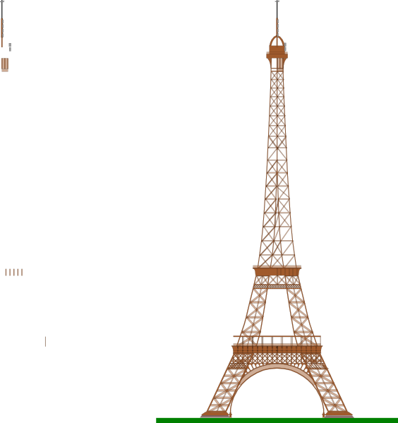 Eiffel Tower Small Drawing (564x599), Png Download