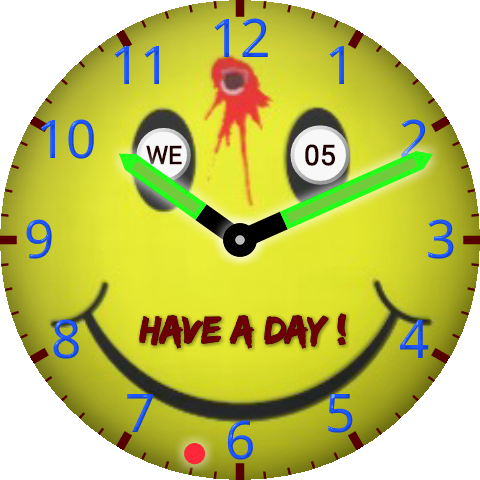Smiley Face Bullet Hole - Wall Clock (480x480), Png Download