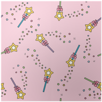 Magic Wand Seamless Pattern With Magic Sparkles Pink - Wand (400x400), Png Download