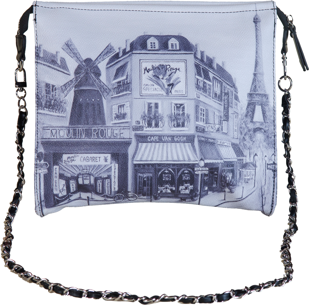 "cross Body" Eiffel Tower B/w Handbag - Re-marks Moulin Rouge 1000 Piece Puzzle (1024x1024), Png Download