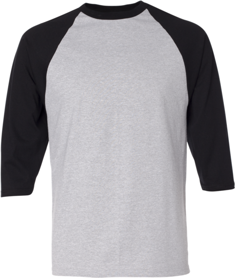T Shirt Clipart Jaxstorm Realverse Us Black And White - Baseball Shirt Grey Black (600x600), Png Download