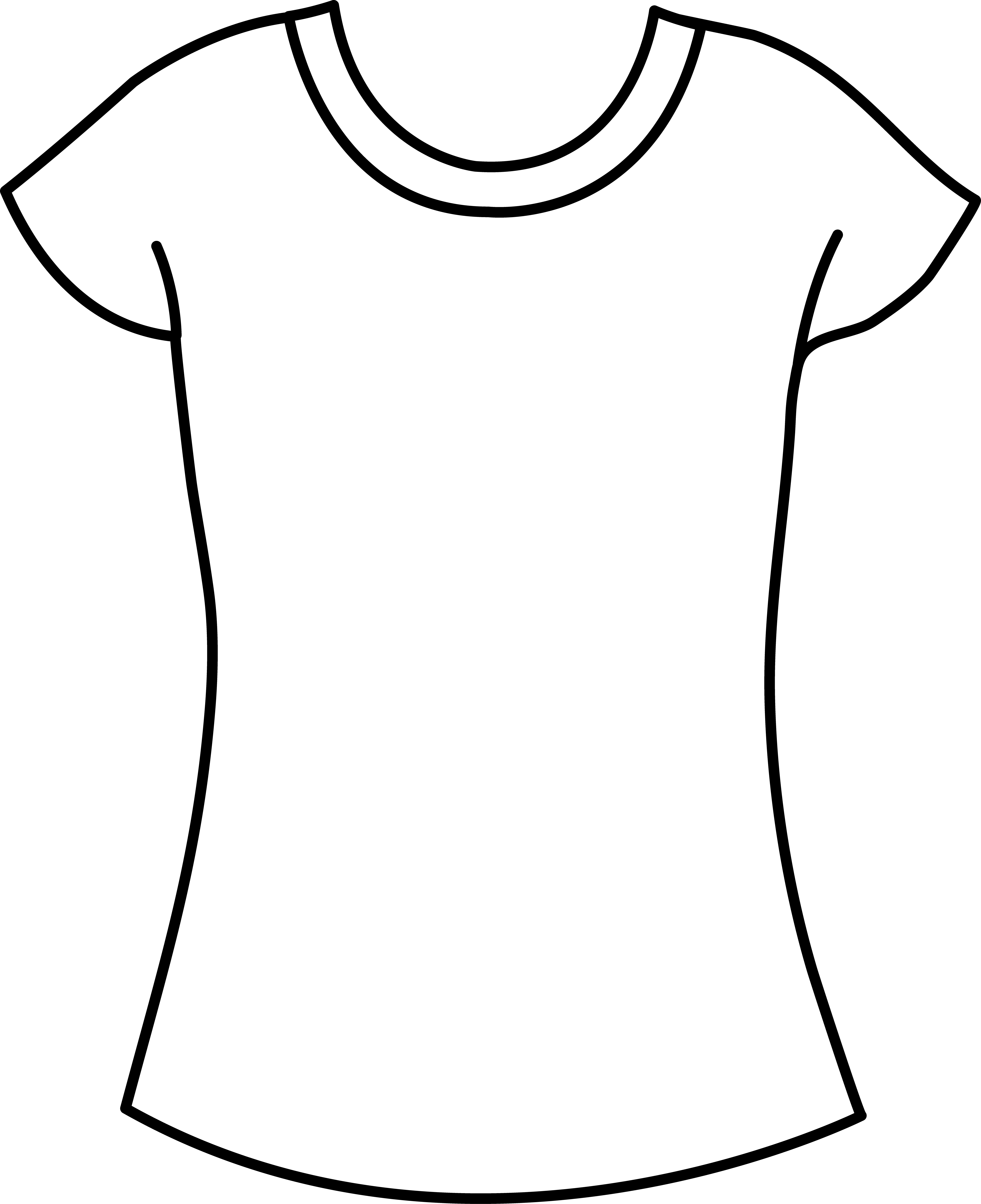Clip Free Download T Shirt Clipart Black And White - Blank Women T Shirt Template (5785x7098), Png Download