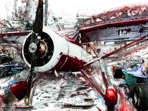 Red Aviator,motor,airpower - Airplane (500x375), Png Download