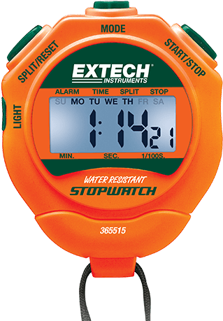 Stopwatch/clock With Backlit Display - Extech 365515-nist Stopwatch Clock (429x500), Png Download