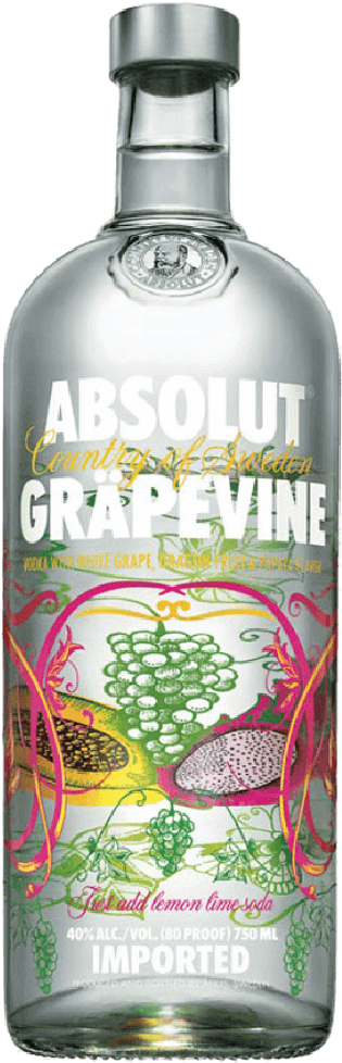 Move Mouse To Zoom - Absolut Grapevine (1000x1000), Png Download