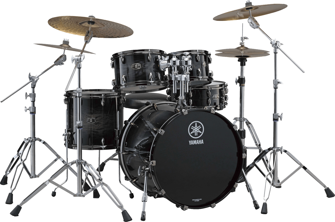 Drums Black Yamaha - Yamaha Live Custom 4-piece Shell Pack (1361x905), Png Download
