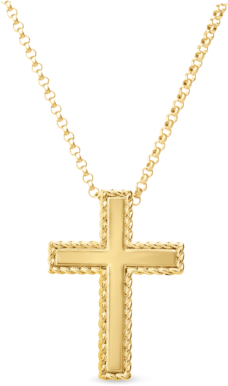 Golden Cross Necklace Transparent (1600x1600), Png Download