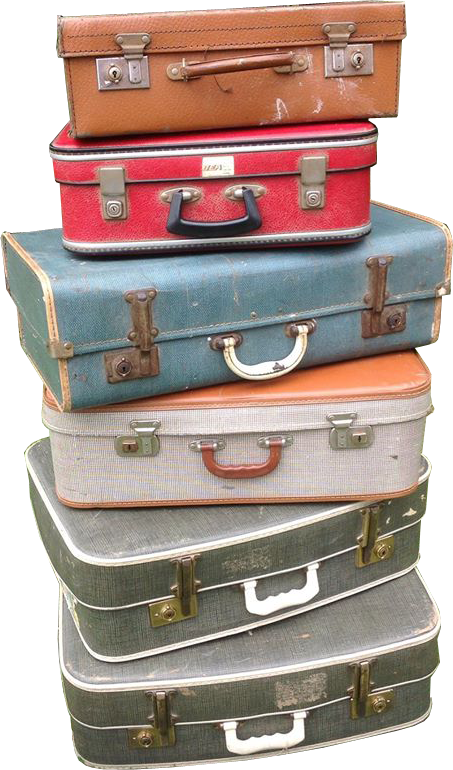 Vintage Suitcases Transparent Background - Suitcase (453x770), Png Download