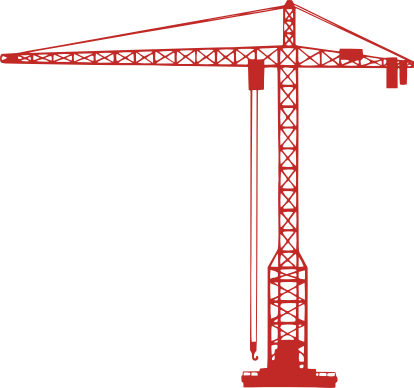 Crane Background Png - Tower Crane Png (414x388), Png Download