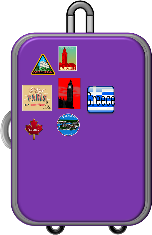 Luggage Clipart Hand Luggage - Suitcase Clip Art Transparent (526x799), Png Download