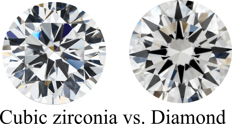 Cubic Zirconia Vs Diamond Side By Side - Cubic Zirconia Stone White (813x433), Png Download